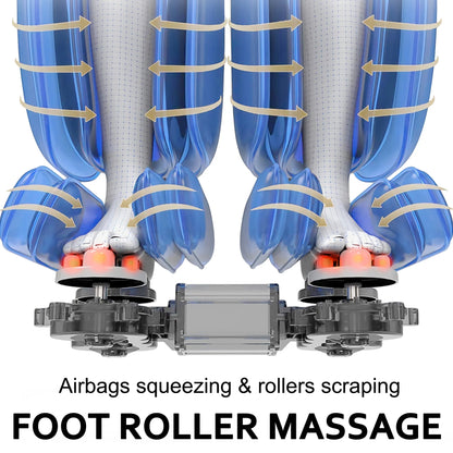 Massage Chair Zero Gravity Full Body with Heating and Bluetooth - Blue