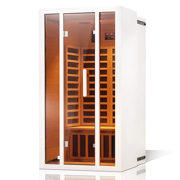 2-Person FAR Infrared Sauna – Extendable Hemlock Wood Design with Bluetooth, LED Lighting & Digital Controls