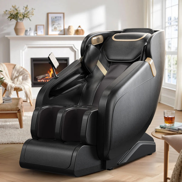 4D Zero Gravity Massage Chair with Heat & Bluetooth – Black