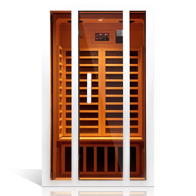 2-Person FAR Infrared Sauna – Extendable Hemlock Wood Design with Bluetooth, LED Lighting & Digital Controls