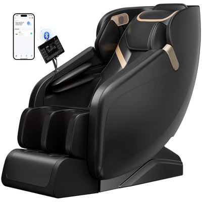 4D Zero Gravity Massage Chair with Heat & Bluetooth – Black