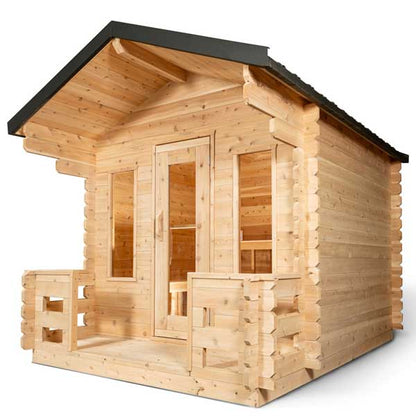 LeisureCraft Georgian Cabin 2–6 Person Outdoor Sauna with Porch