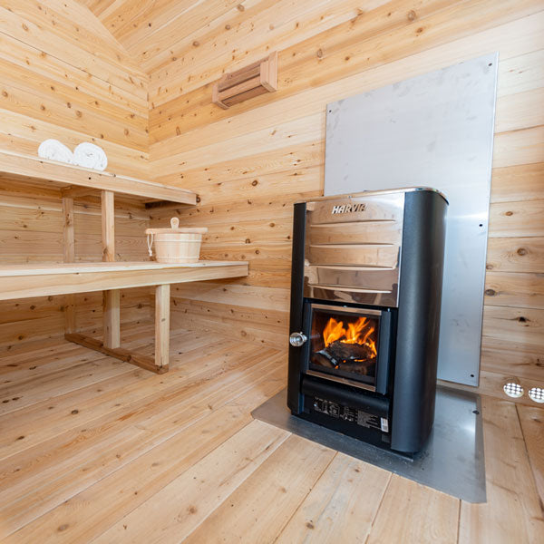 LeisureCraft Georgian Cabin 2–6 Person Outdoor Sauna with Porch