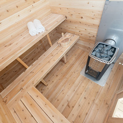 LeisureCraft Georgian Cabin 2–6 Person Outdoor Sauna with Porch