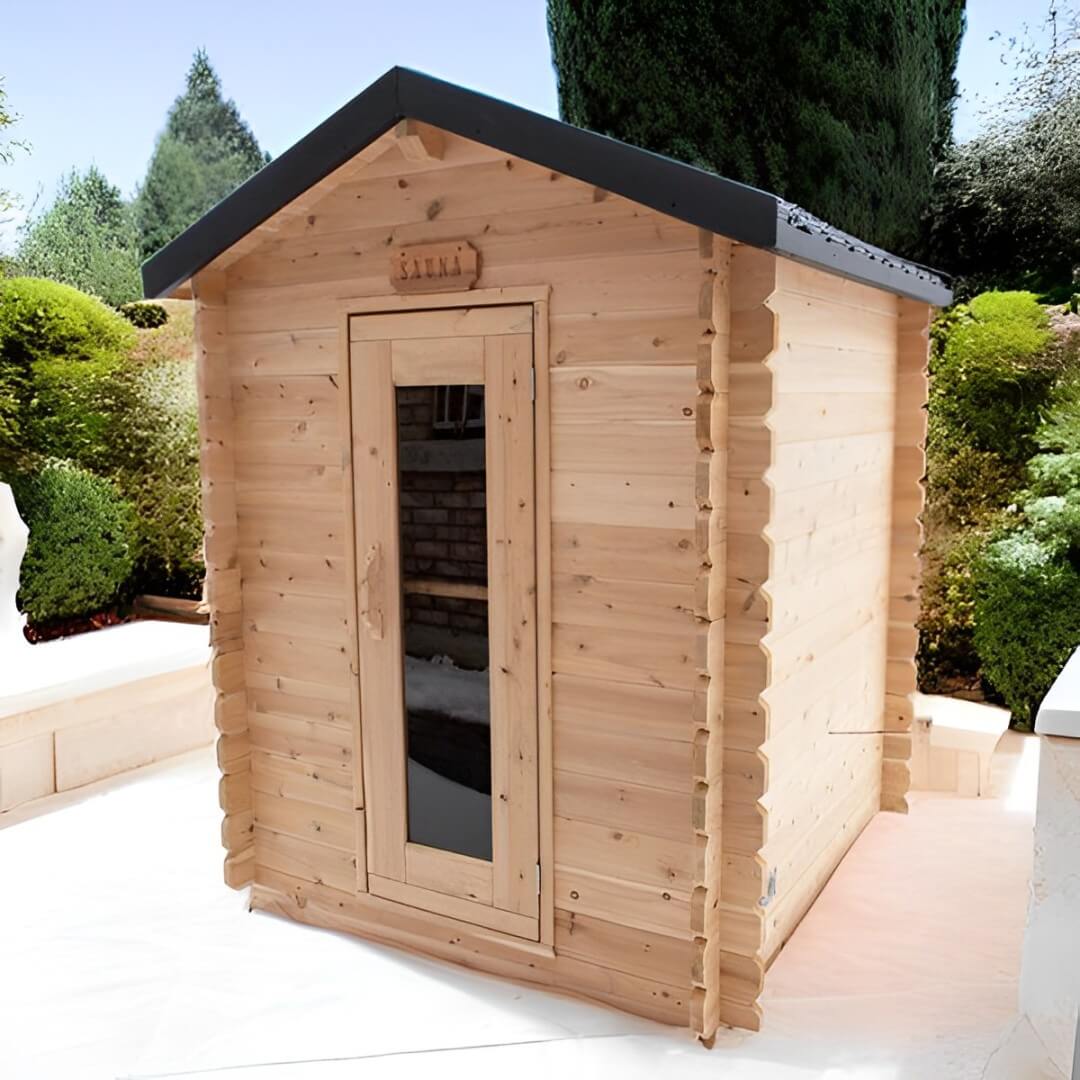 LeisureCraft Canadian Timber Granby Sauna – 2–3 Person Outdoor Cedar Cabin Sauna