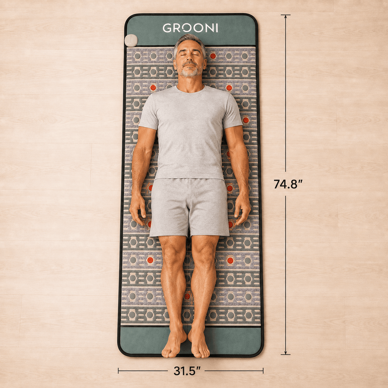 Grooni Wellness PEMF Mat 4-in-1, Red Light & Infrared Heat