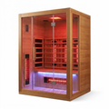 Full Spectrum Infrared Sauna – 1–2 Person Canadian Hemlock Indoor Sauna with Bluetooth & Tempered Glass Door