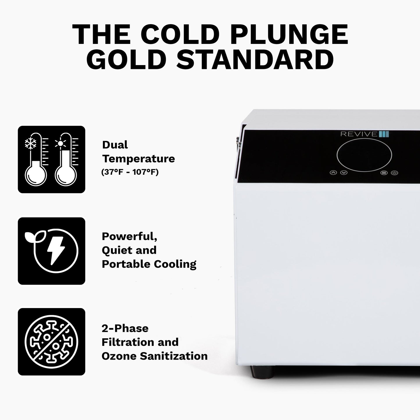 Revive Plunge Apex 1HP Chiller – Dual-Temperature Cold Plunge Chiller with Wi-Fi Control