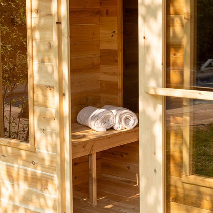 Leisurecraft Georgian Cabin Sauna with Integrated Changeroom