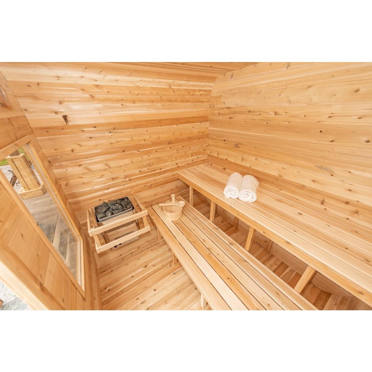 LeisureCraft Canadian Timber Luna Sauna – 2–4 Person Outdoor Cedar Cube Sauna