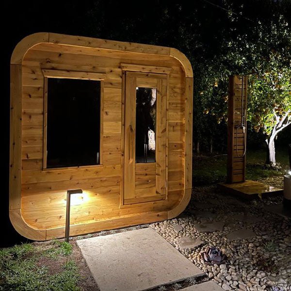 LeisureCraft Canadian Timber Luna Sauna – 2–4 Person Outdoor Cedar Cube Sauna