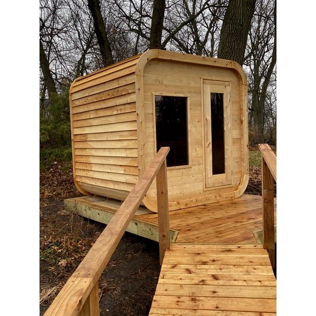 LeisureCraft Canadian Timber Luna Sauna – 2–4 Person Outdoor Cedar Cube Sauna
