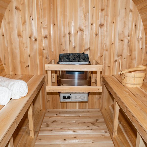 LeisureCraft Canadian Timber CTC2245W Serenity Barrel Sauna – 2–4 Person Outdoor Sauna