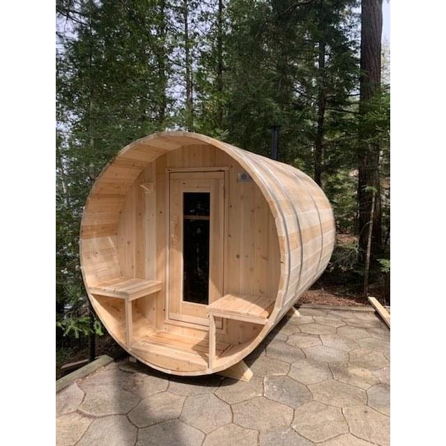 LeisureCraft Canadian Timber CTC2245W Serenity Barrel Sauna – 2–4 Person Outdoor Sauna