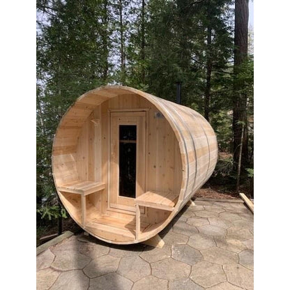 LeisureCraft Canadian Timber CTC2245W Serenity Barrel Sauna – 2–4 Person Outdoor Sauna