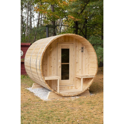 LeisureCraft Canadian Timber CTC2245W Serenity Barrel Sauna – 2–4 Person Outdoor Sauna