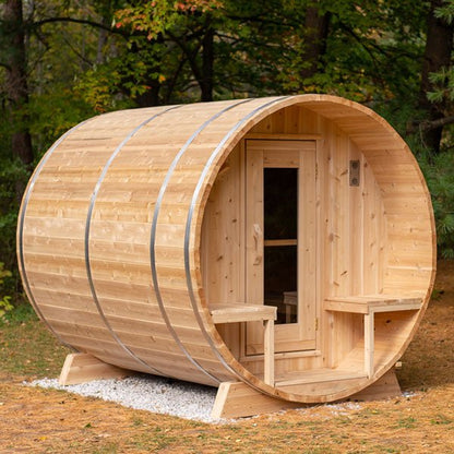 LeisureCraft Canadian Timber CTC2245W Serenity Barrel Sauna – 2–4 Person Outdoor Sauna