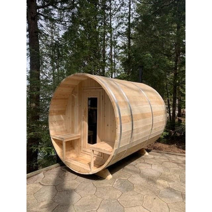 LeisureCraft Canadian Timber CTC2245W Serenity Barrel Sauna – 2–4 Person Outdoor Sauna