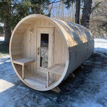 LeisureCraft Canadian Timber CTC2245W Serenity Barrel Sauna – 2–4 Person Outdoor Sauna