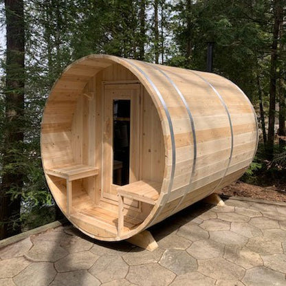 LeisureCraft Canadian Timber CTC2245W Serenity Barrel Sauna – 2–4 Person Outdoor Sauna