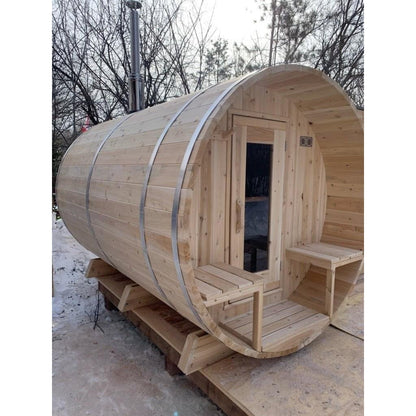 LeisureCraft Canadian Timber CTC2245W Serenity Barrel Sauna – 2–4 Person Outdoor Sauna