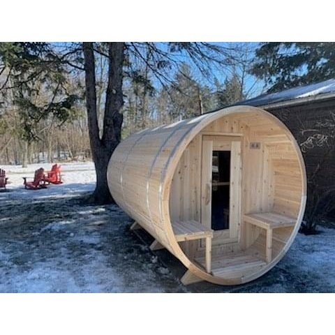 LeisureCraft Canadian Timber CTC2245W Serenity Barrel Sauna – 2–4 Person Outdoor Sauna