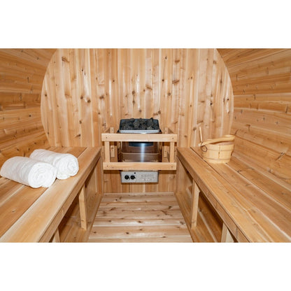 LeisureCraft Canadian Timber CTC2245W Serenity Barrel Sauna – 2–4 Person Outdoor Sauna