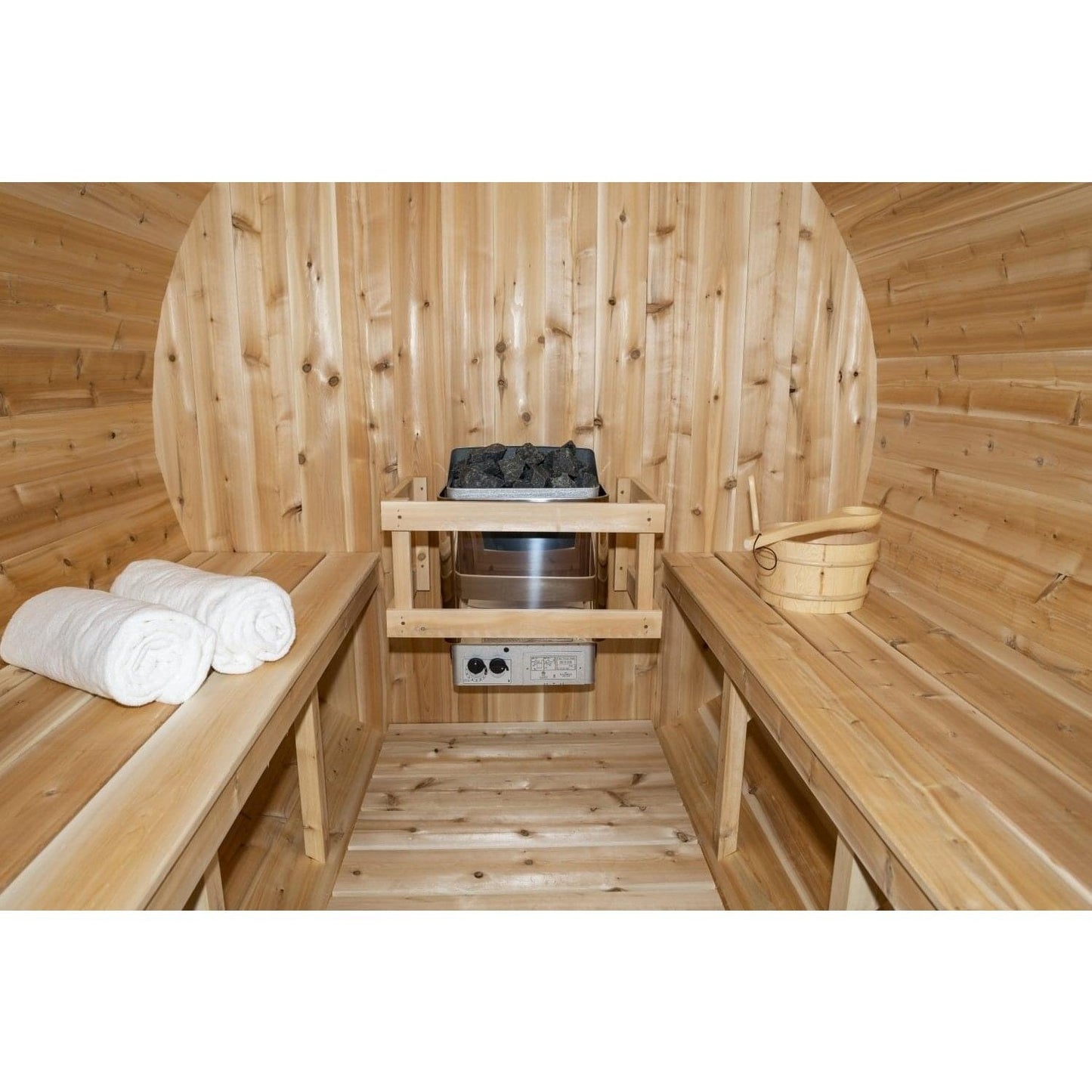 LeisureCraft Canadian Timber CTC2245W Serenity Barrel Sauna – 2–4 Person Outdoor Sauna