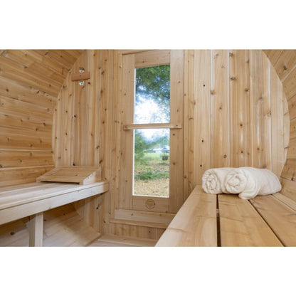 LeisureCraft Canadian Timber CTC2245W Serenity Barrel Sauna – 2–4 Person Outdoor Sauna