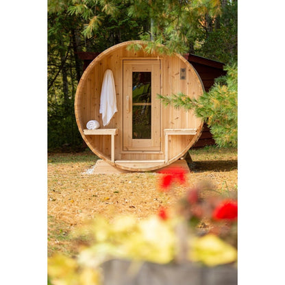 LeisureCraft Canadian Timber CTC2245W Serenity Barrel Sauna – 2–4 Person Outdoor Sauna