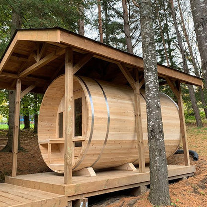LeisureCraft Canadian Timber Tranquility Sauna (CTC2345W) – 2–6 Person Outdoor Barrel Sauna