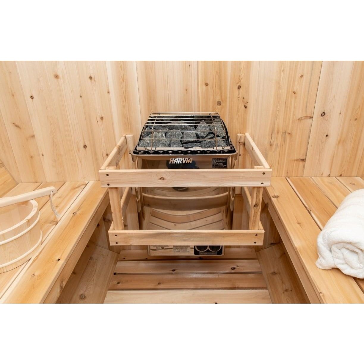 LeisureCraft Canadian Timber Tranquility Sauna (CTC2345W) – 2–6 Person Outdoor Barrel Sauna