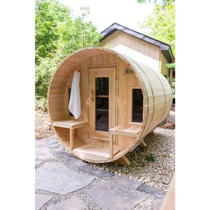 LeisureCraft Canadian Timber Tranquility Sauna (CTC2345W) – 2–6 Person Outdoor Barrel Sauna