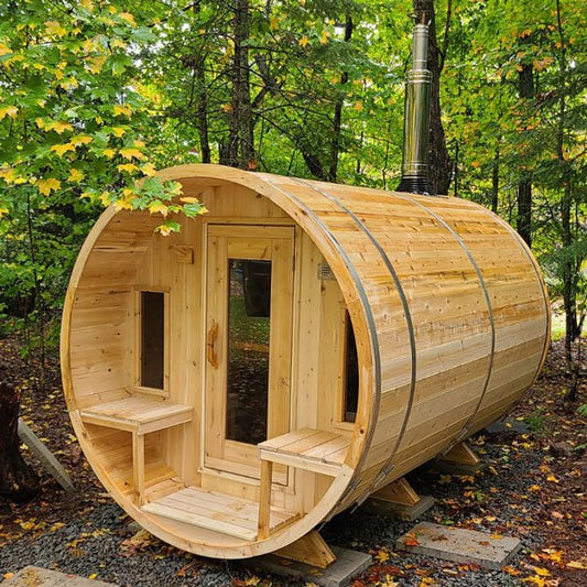 LeisureCraft Canadian Timber Tranquility Sauna (CTC2345W) – 2–6 Person Outdoor Barrel Sauna