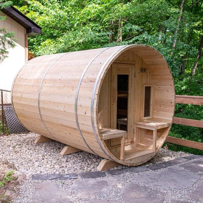 LeisureCraft Canadian Timber Tranquility Sauna (CTC2345W) – 2–6 Person Outdoor Barrel Sauna