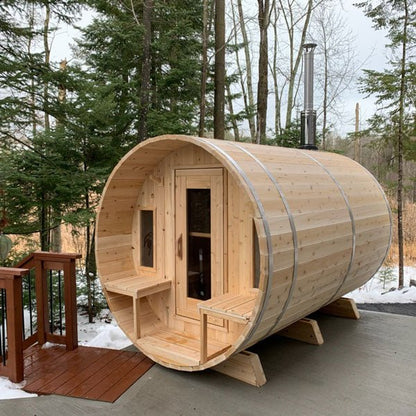 LeisureCraft Canadian Timber Tranquility Sauna (CTC2345W) – 2–6 Person Outdoor Barrel Sauna