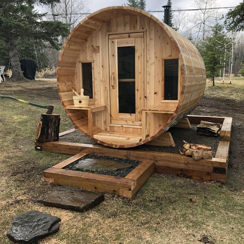 LeisureCraft Canadian Timber Tranquility Sauna (CTC2345W) – 2–6 Person Outdoor Barrel Sauna